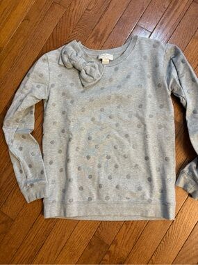 kate spade Girls Gray Polka Dot Bow Sweatshirt